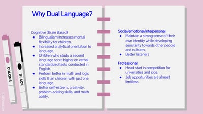 Benefits of dual language